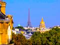 View of Eiffel Tower from new hotel in Paris