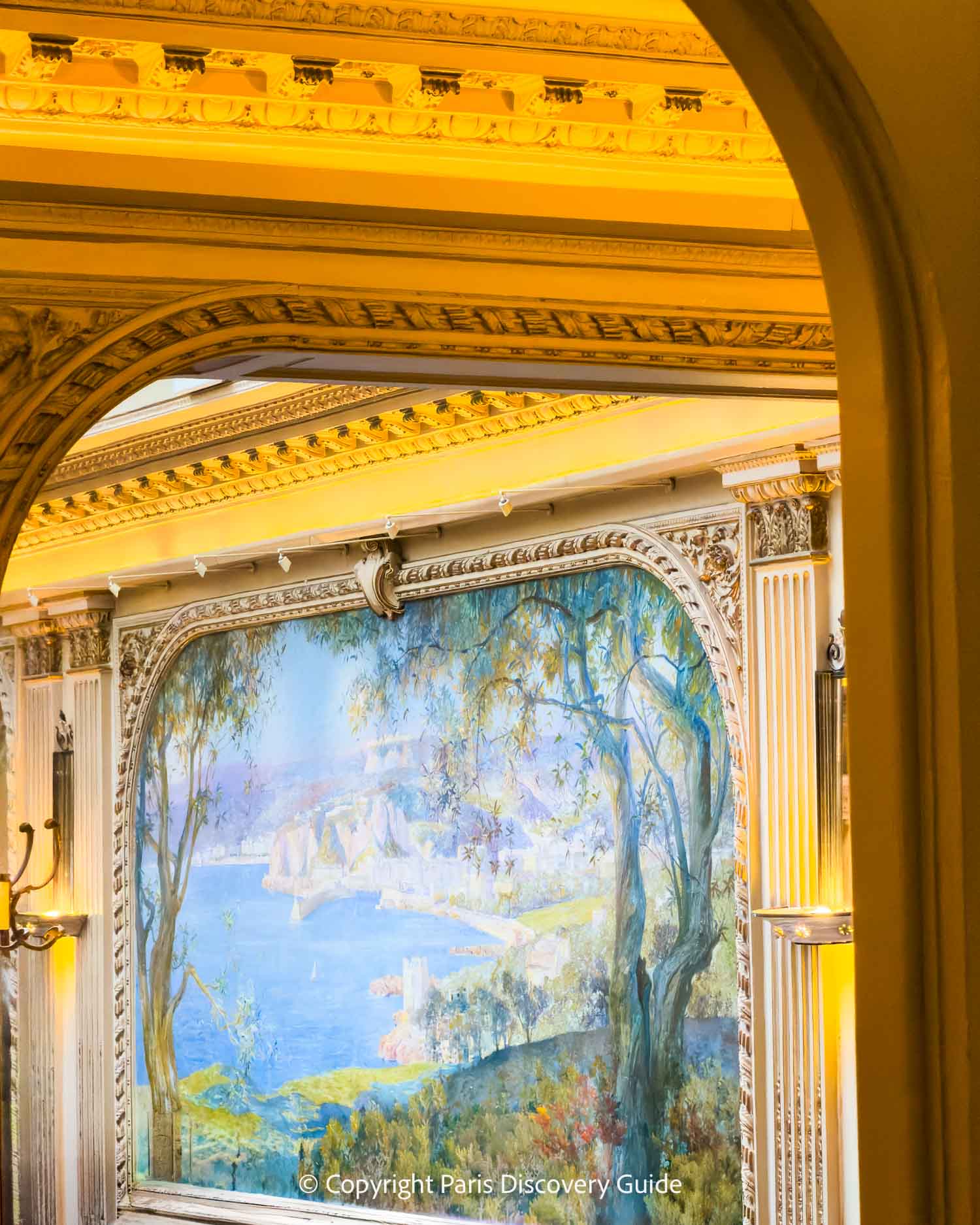 Mural in Angelina's tea room on Rue de Rivoli