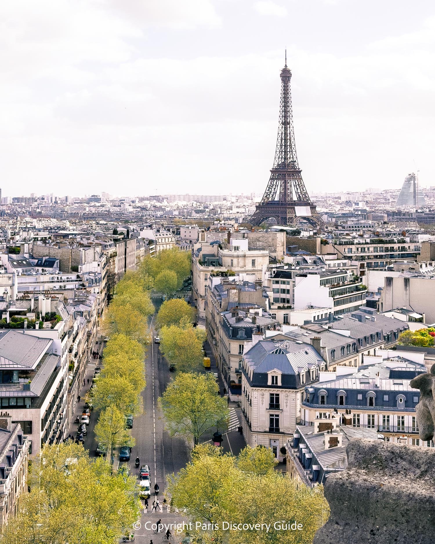 Rooftop observation deck at Arc de Triomph, looking across to Montmartre & Sacre Coeur