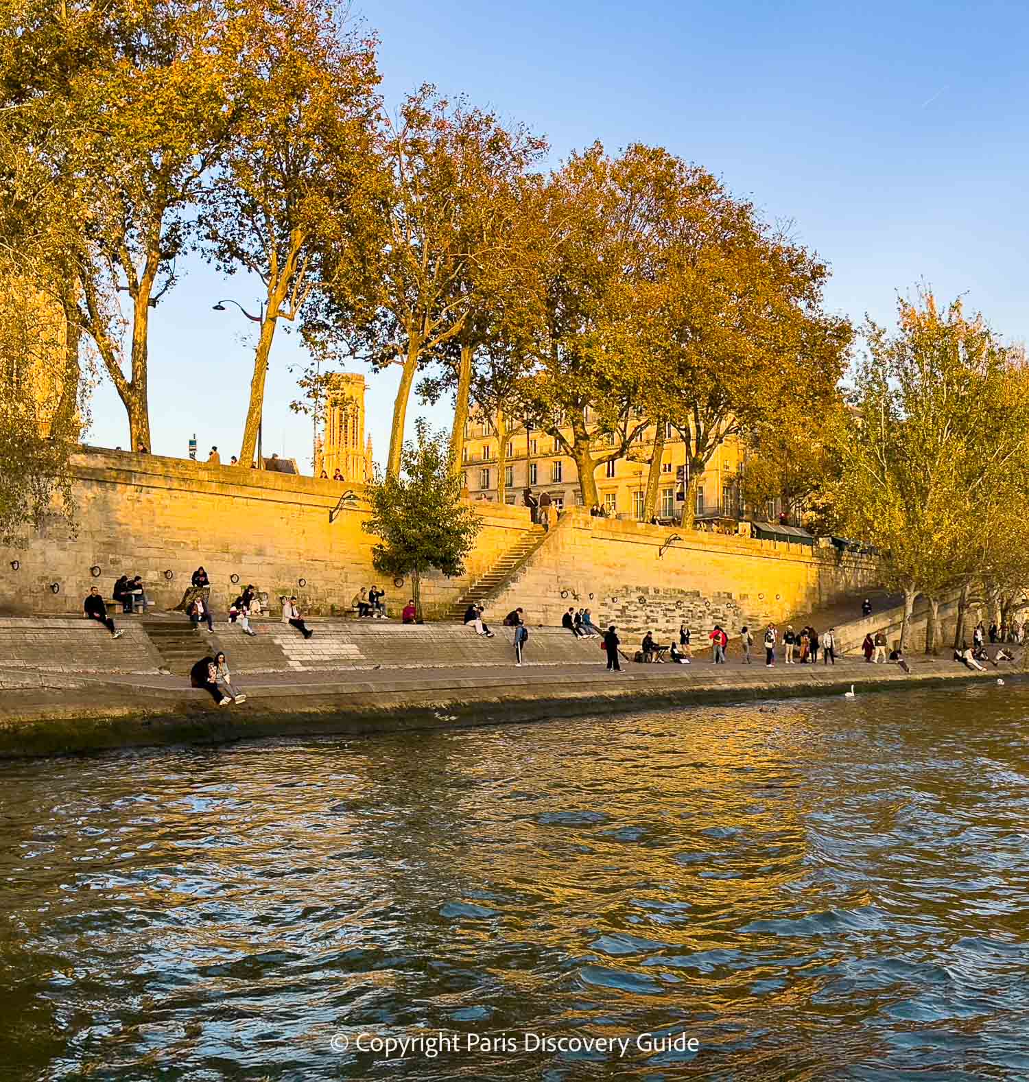 Fall foliage along the Seine River