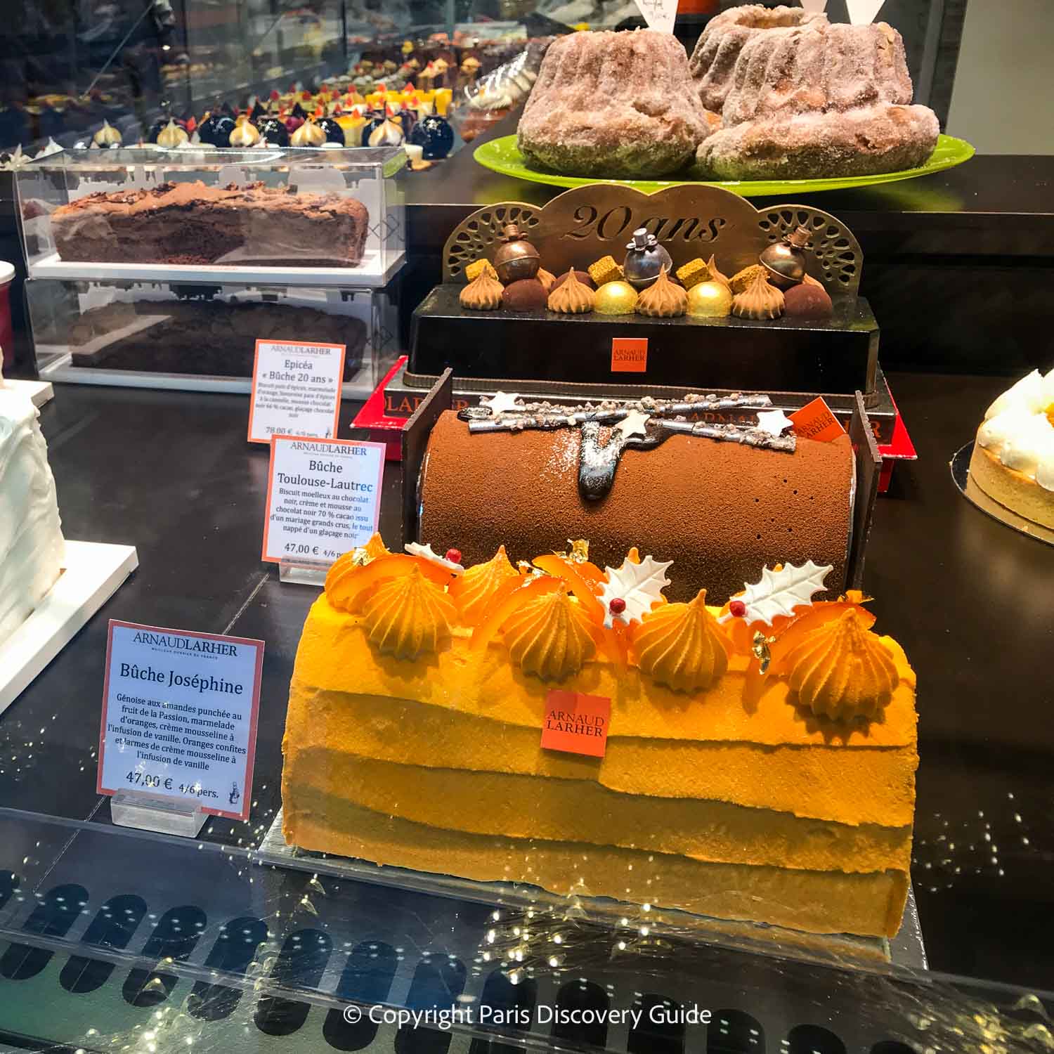 Bûche de Noël at Arnaud Larher bakery on Rue de Seine in Saint-Germain