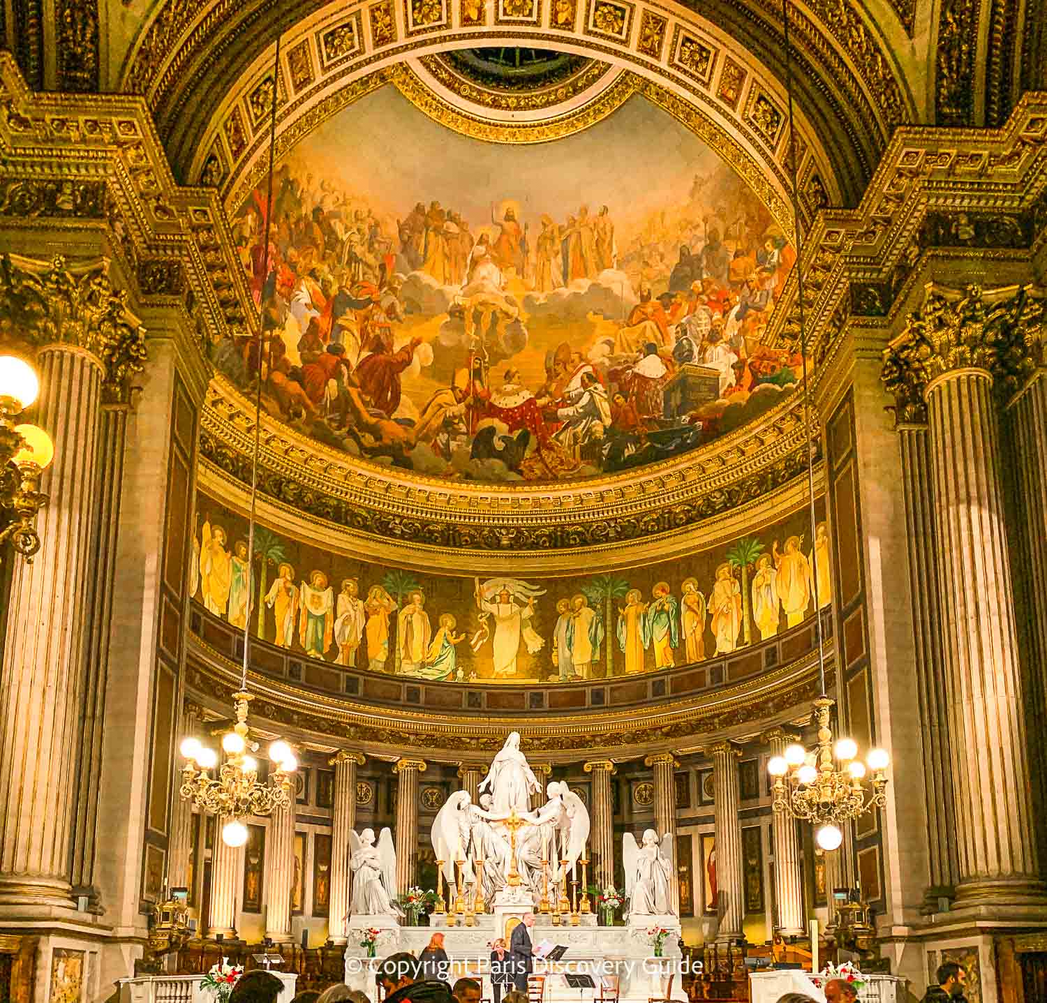 Eglise de la Madeleine's alter, statue of Mary Magdalene, & gorgeous ceiling Eglise de la Madeleine's alter, statue of Mary Magdalene, & gorgeous ceiling