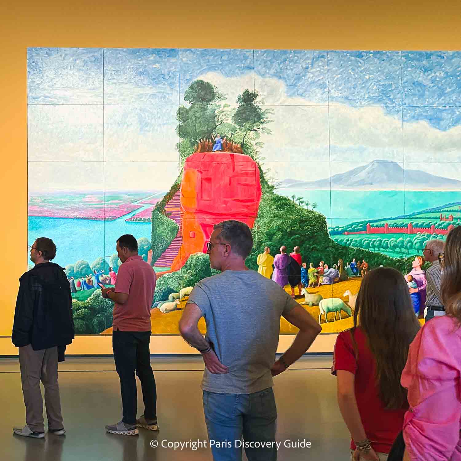 Painting by Nick Mauss incorporates the viewers at the Collection of the Foundation: A Vision for Painting Painting by Nick Mauss incorporates the viewers at the Collection of the Foundation: A Vision for Painting exhibition