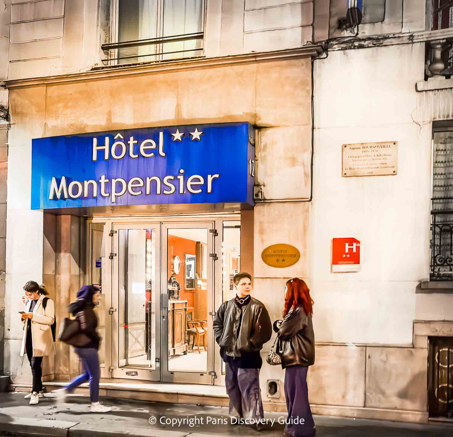 Hotel Montpensier near the Louvre Museum, early evening Hotel Montpensier near the Louvre Museum, early evening