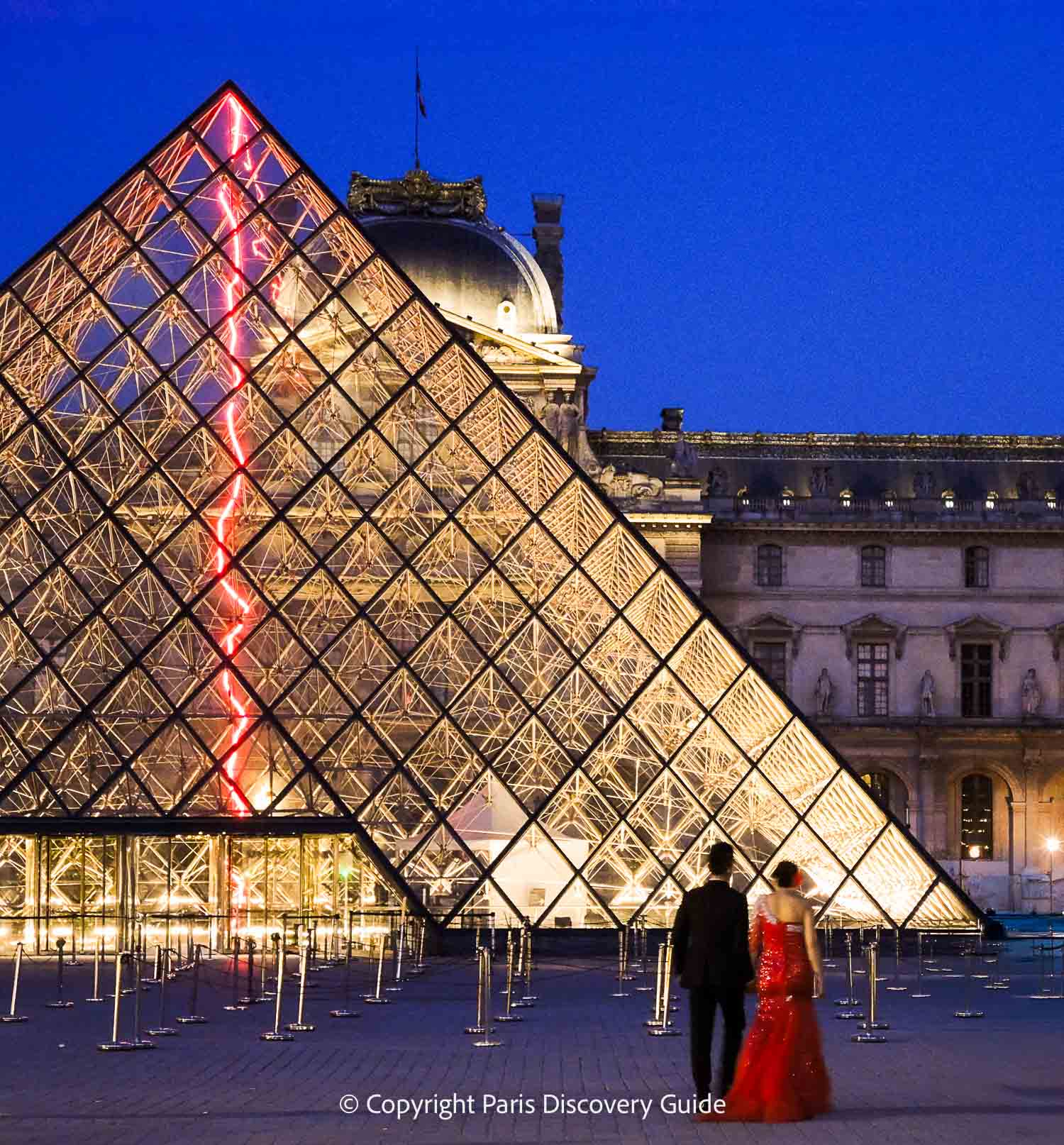 Glass pyramid at the Louvre at night Glass pyramid at the Louvre at night