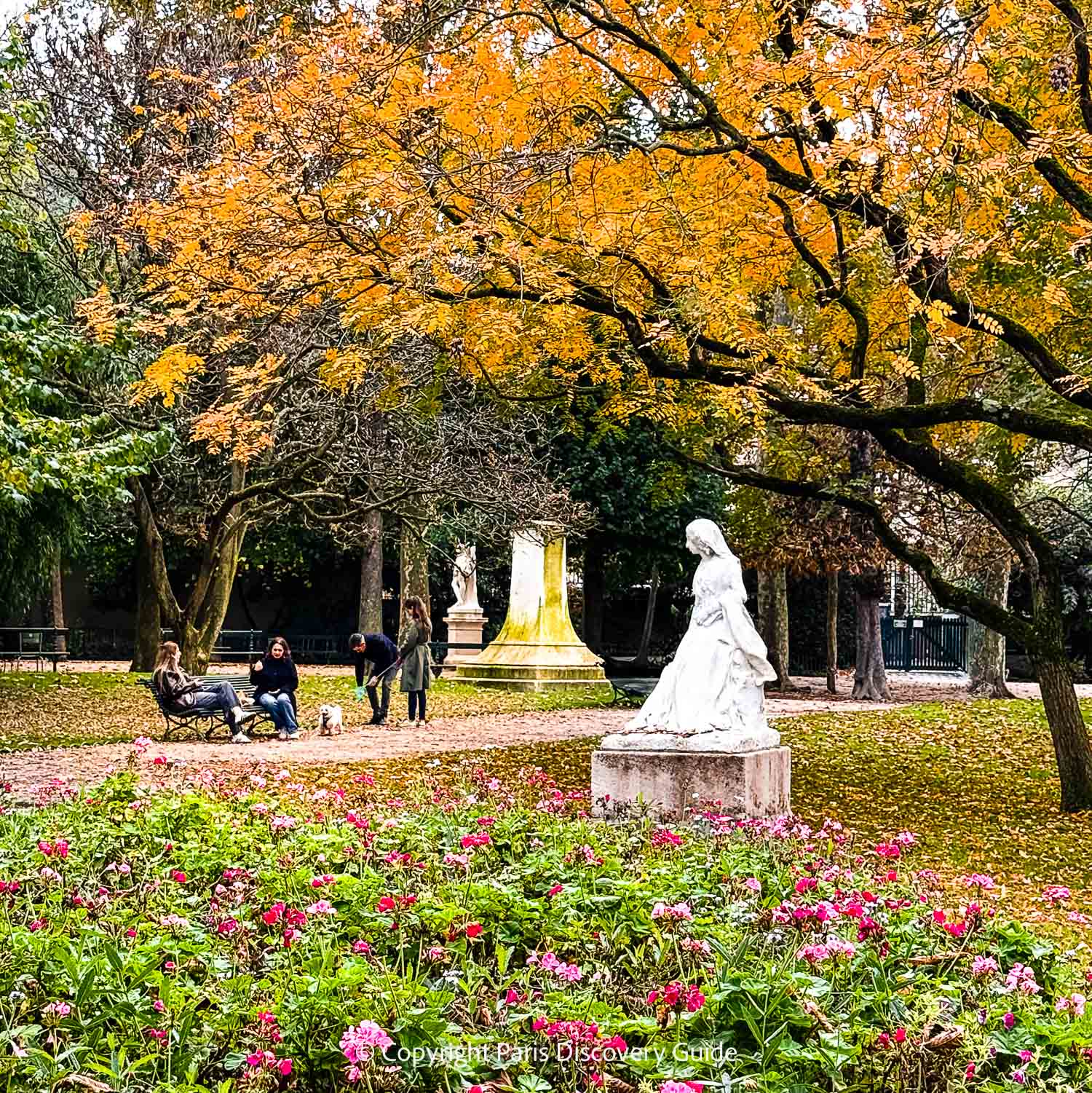 Luxembourg Garden in Paris in the fall