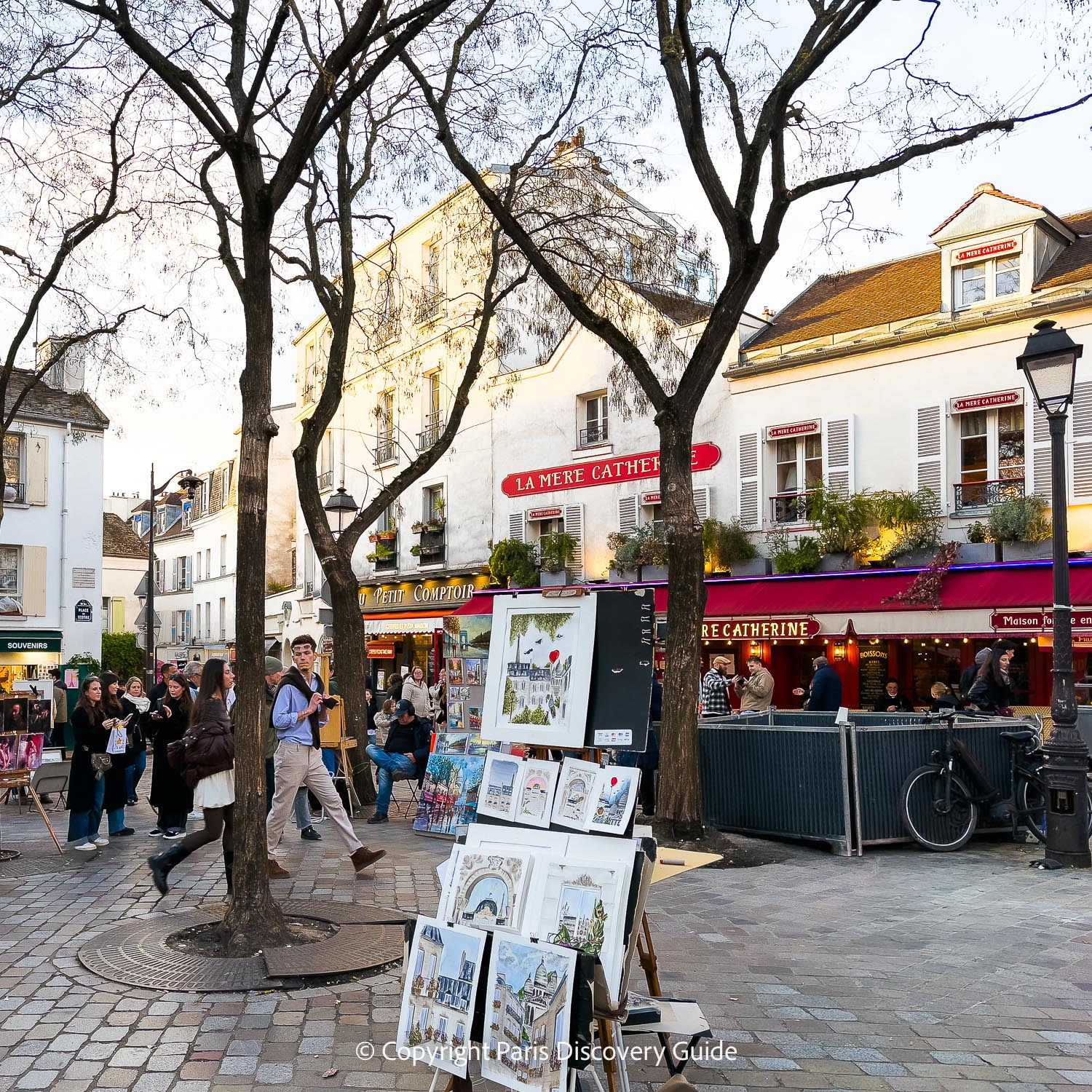 Place du Tertre, where artists congregate in Montmartre