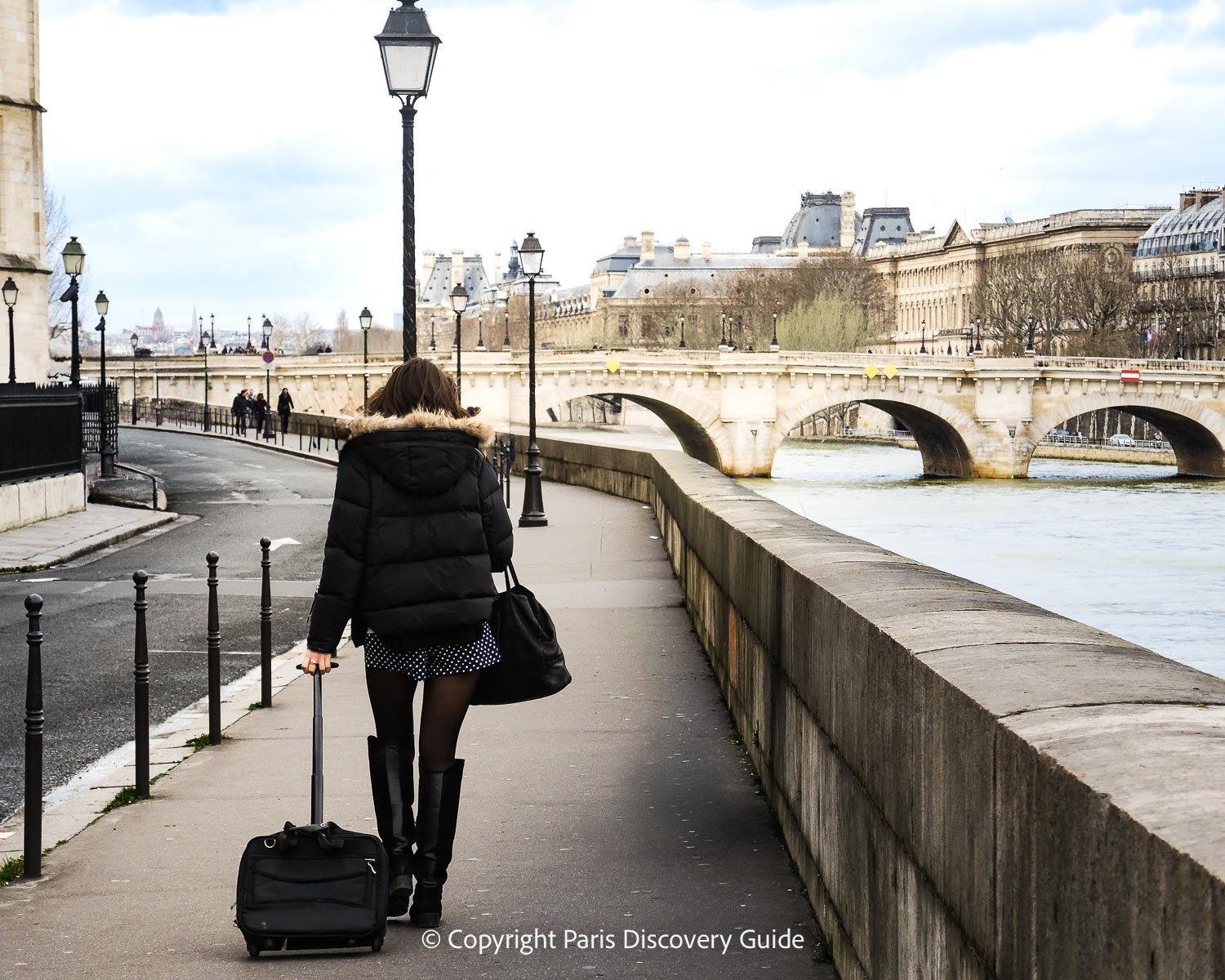 Walking along the Seine River