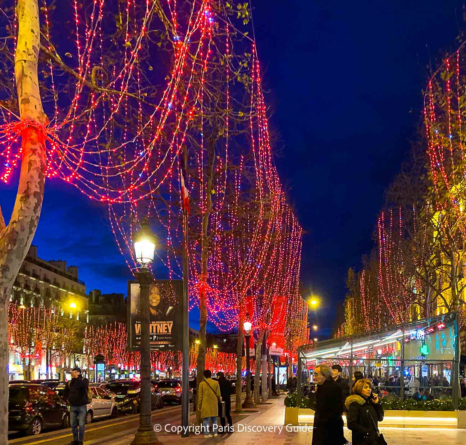 Christmas lights along Champs Elysees in Paris