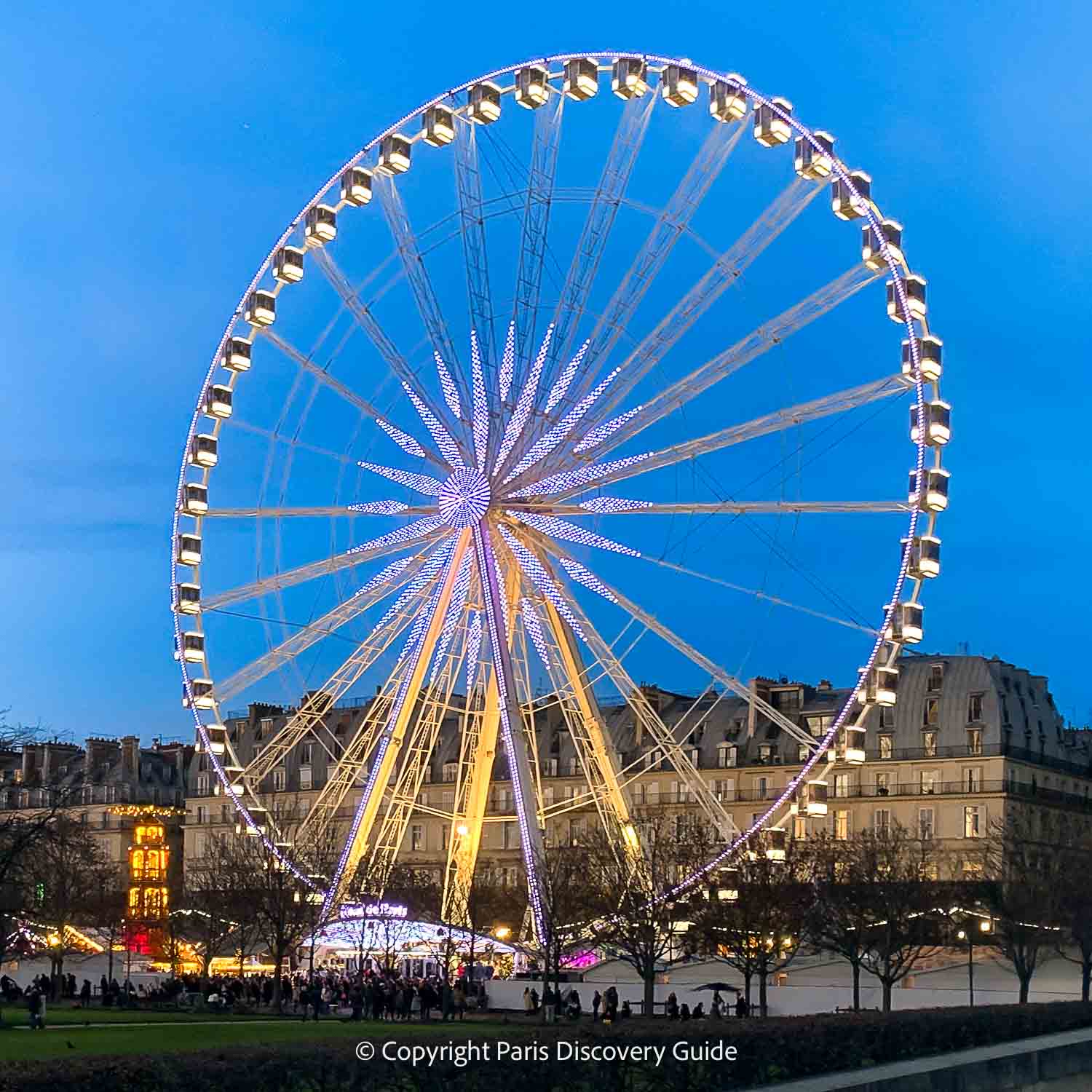 The carousel at the Tuileries Christmas Market near the Louvre 
