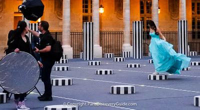 Palais Royal in Paris - fashion photograhy shoot during Paris Fashion Week Palais Royal in Paris - fashion photograhy shoot during Paris Fashion Week