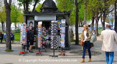 Newstand near Grand Palais in Paris