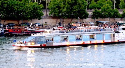 Cruise boat on Seine River