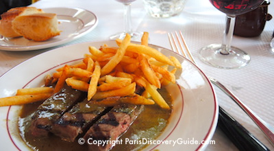 Steak-frites at Relais l'Entrecote in Paris Steak-frites at Relais l'Entrecote in Paris