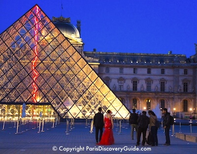 Glass pyramid at the Louvre at night Glass pyramid at the Louvre at night