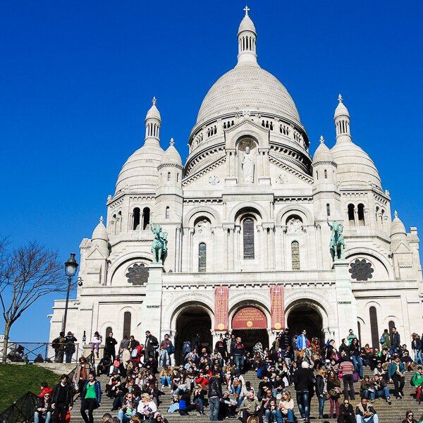 Sacre Coeur in the Montmartre neighborhood in Paris