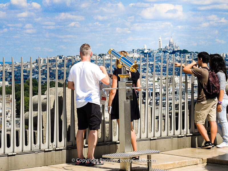 Rooftop observation deck at Arc de Triomph, looking across to Montmartre & Sacre Coeur