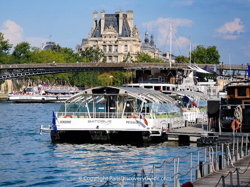 Cruise boats on the Seine River during August
