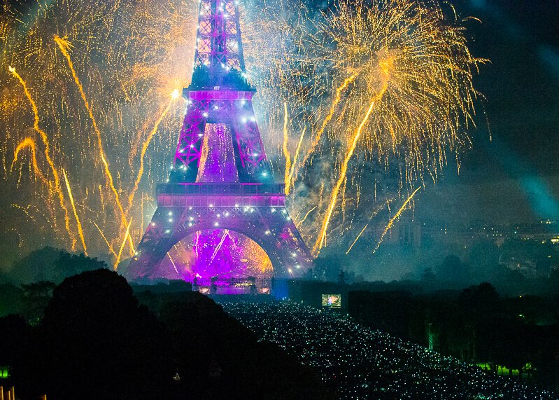 Bastille Day fireworks in Paris