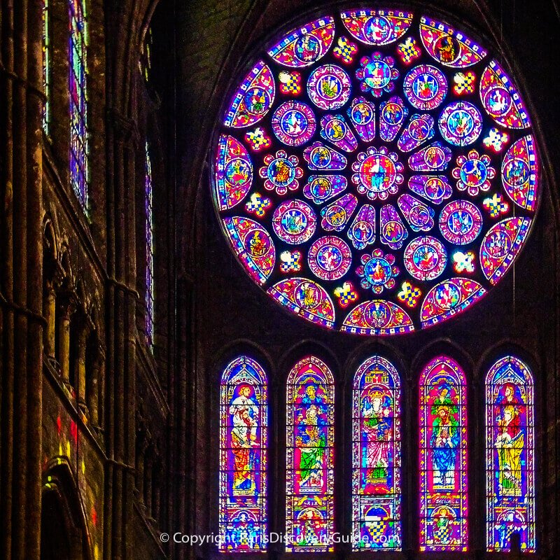 South rose window in Chartres Cathedral depicts the Apocalypse