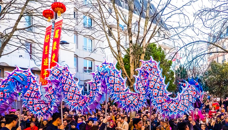 Chinese New Year parade with lions and dragons - Photo credit: CatherineL-Prod