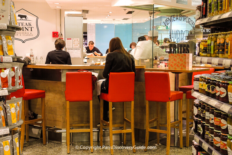 Tasting counter at Galeries Lafayette Haussmann's Food Hall