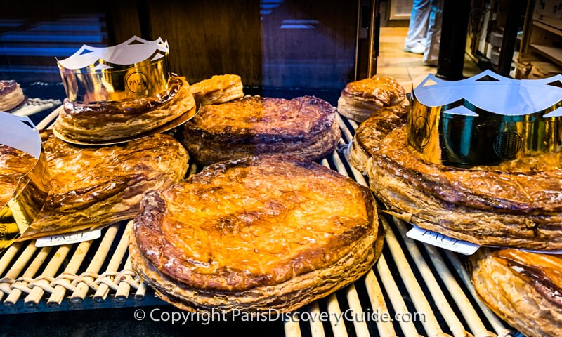 Galette des rois display at Paul, a popular Paris bakery/pastry maker