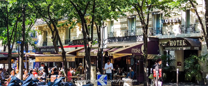 Hotel Convention Montparnasse and nearby sidewalk cafes in the 15th arrondissement Hotel Convention Montparnasse and nearby sidewalk cafes in the 15th arrondissement