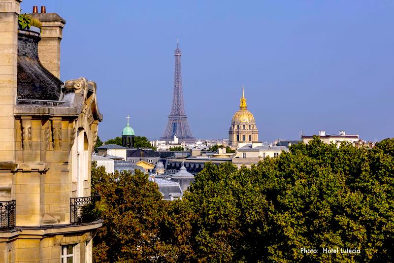 Hotel Lutecia overlooking the Paris skyline and Eiffel Tower Hotel Lutecia overlooking the Paris skyline and Eiffel Tower