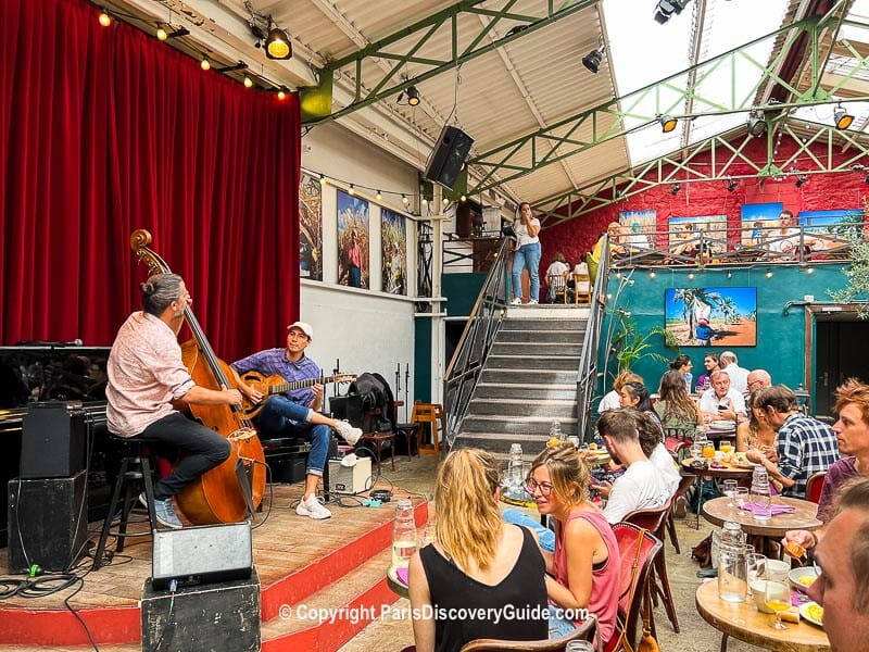 Jazz brunch at La Bellevilloise in Paris's Belleville neighborhood Jazz brunch at La Bellevilloise in Paris's Belleville neighborhood