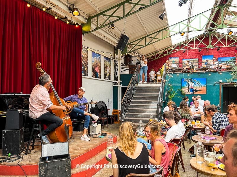 Jazz brunch at La Bellevilloise in Paris's Belleville neighborhood