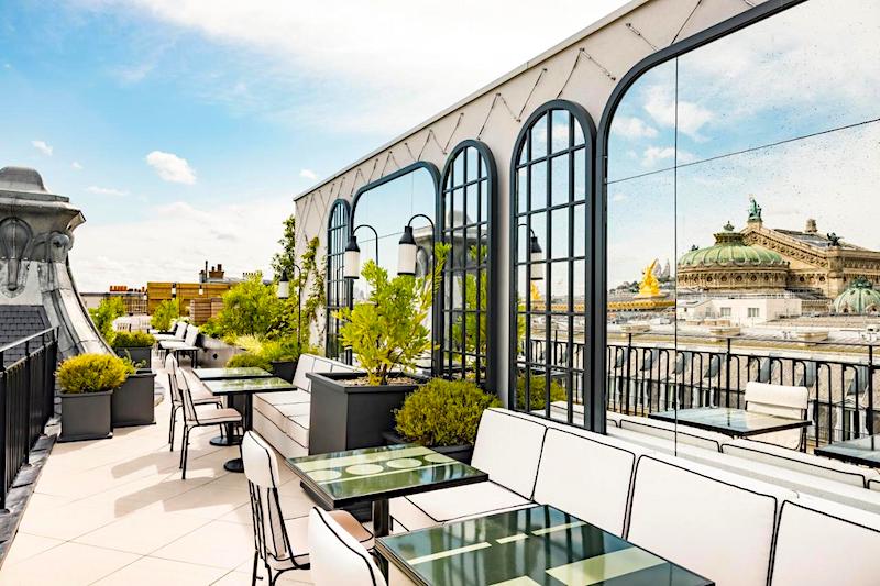View of the Paris Opera House from the rooftop terrace at Kimpton - Saint Honore Paris Hotel