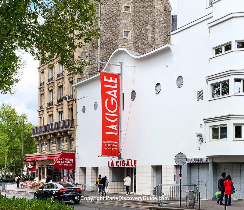 La Cigale music hall, across the street from Hotel Rochechouart La Cigale music hall, across the street from Hotel Rochechouart