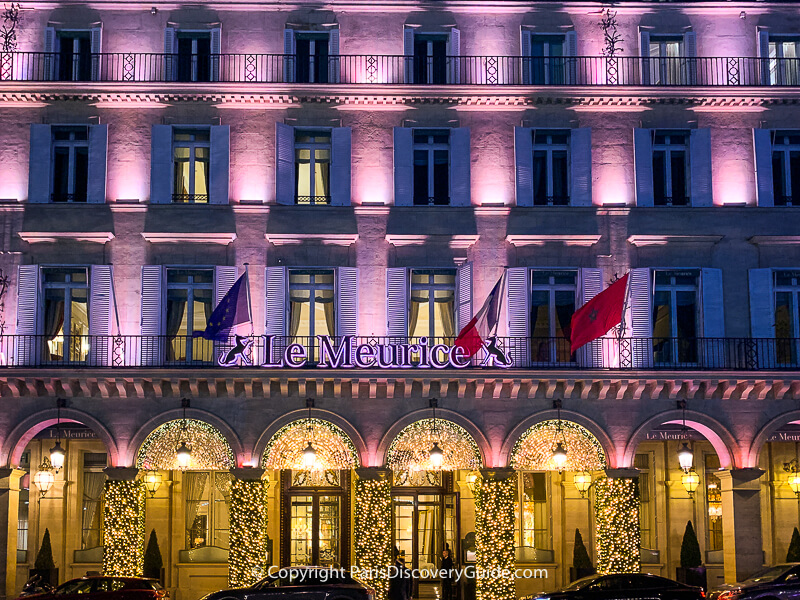 Dazzling holiday lights at Le Meurice