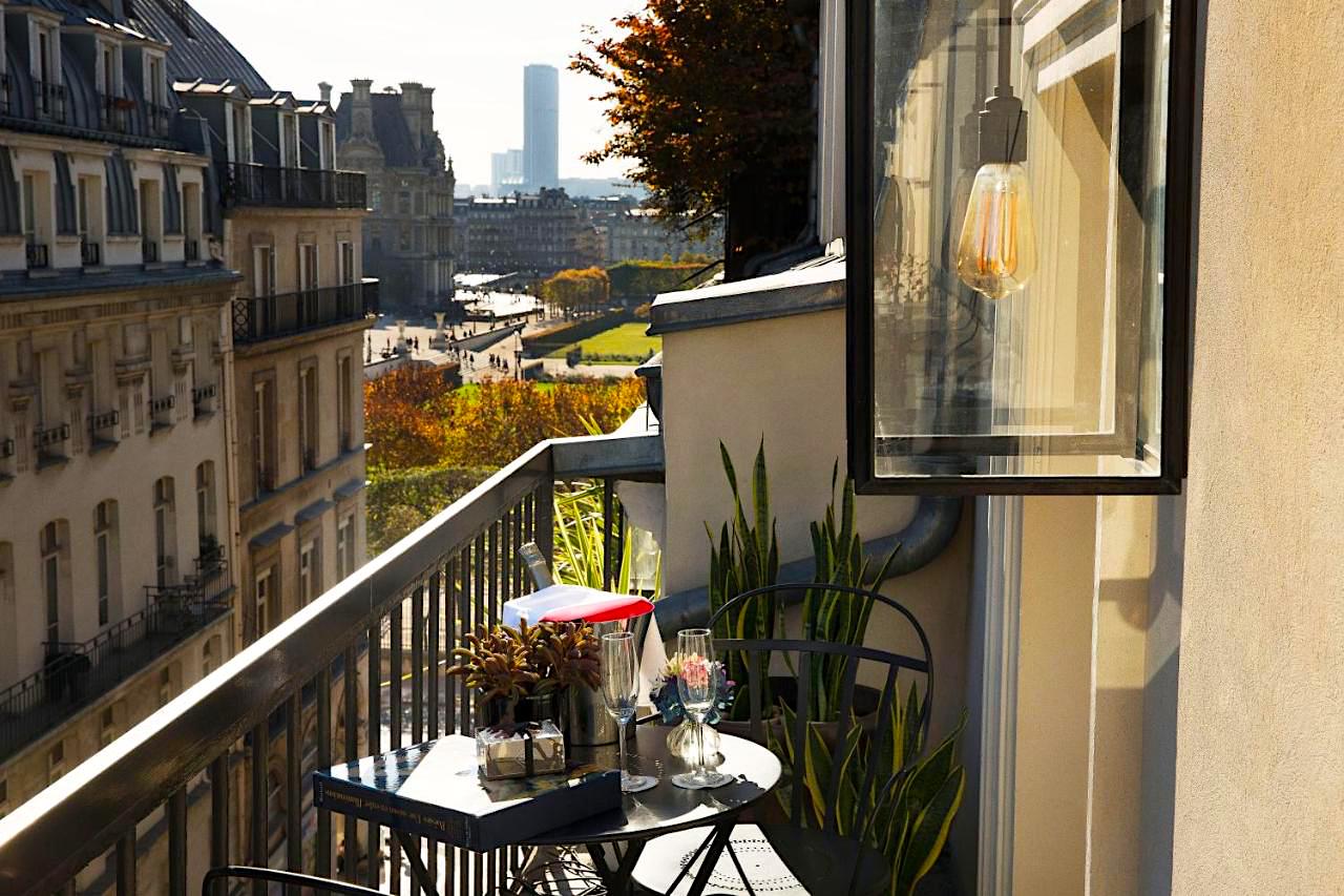 View of Tuileries Garden from Le Pradey Hotel balcony