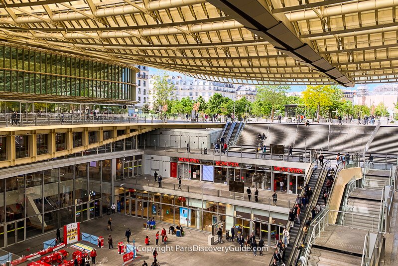 Les Halles shopping mall under the golden canopy