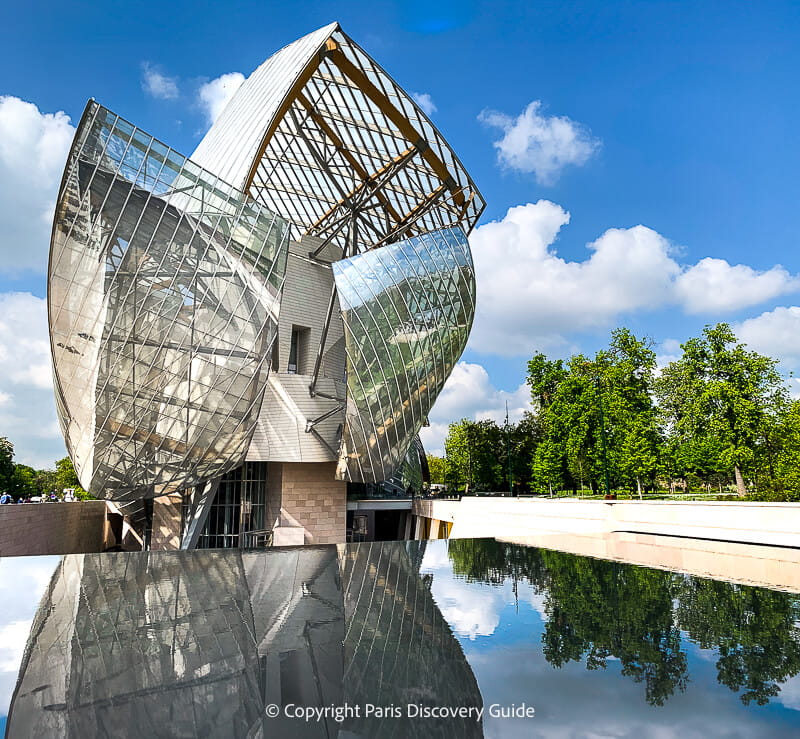 Exterior view of Fondation Louis Vuitton