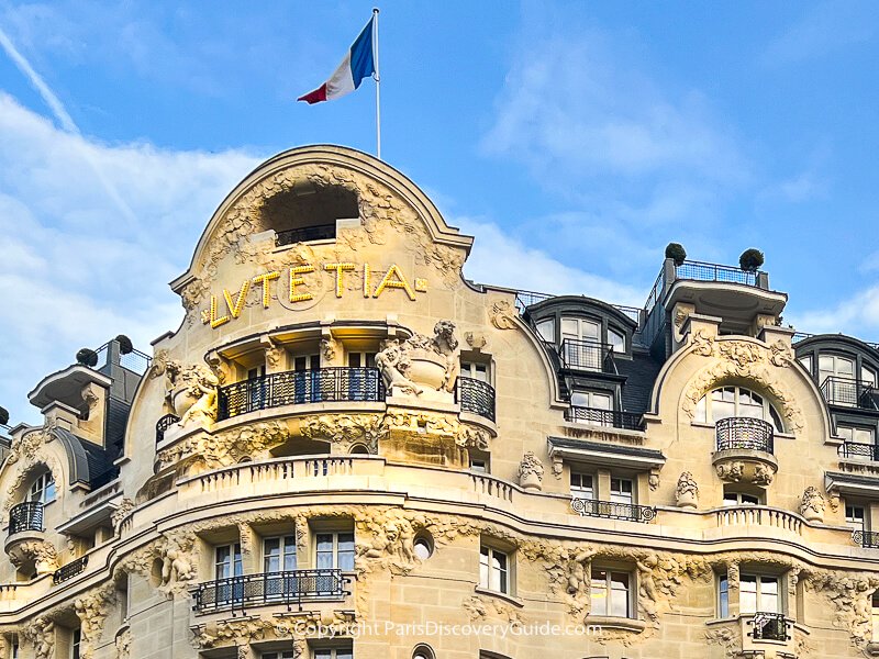 Hotel Lutecia overlooking the Paris skyline and Eiffel Tower