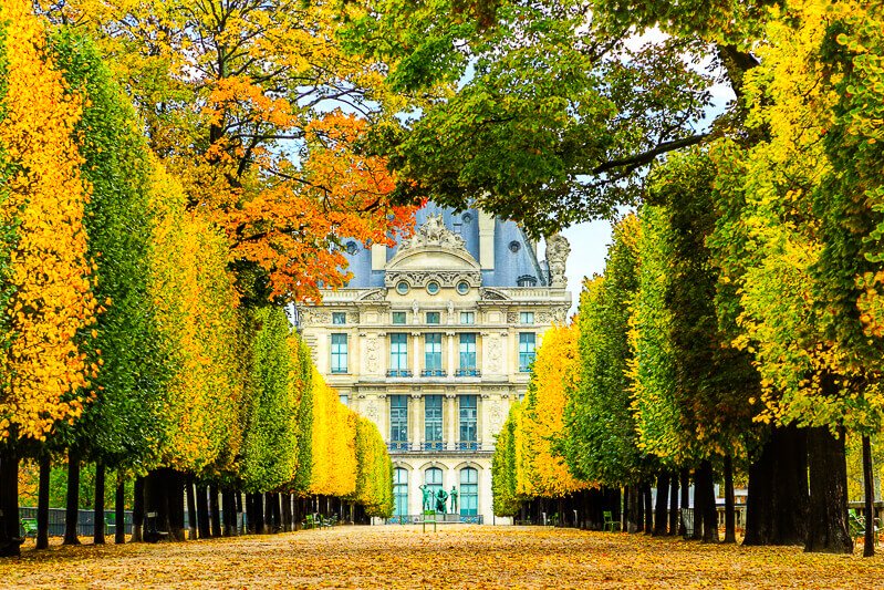 Luxembourg Garden in Paris in the fall