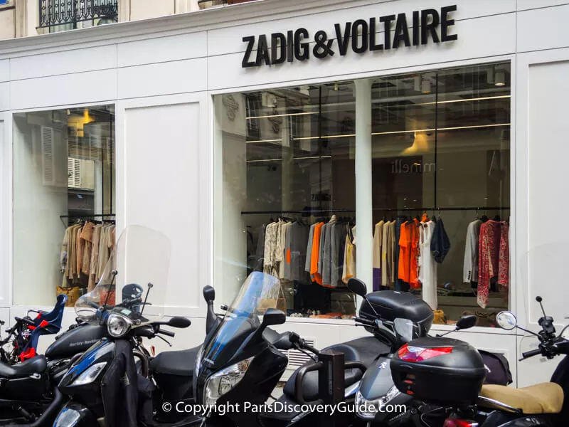 French designer Zadig & Voltaire boutique on Rue Pavée in the Marais
