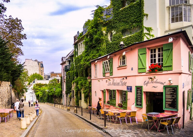 Quiet lane in Montmartre, not far from Sacre Coeur Basilica