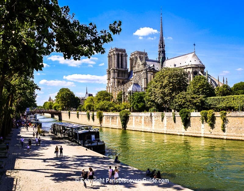 Quai Montebello, site of the Southwest Floating Markets Festival across from Notre Dame Cathedral Quai Montebello, site of the Southwest Floating Markets Festival across from Notre Dame Cathedral