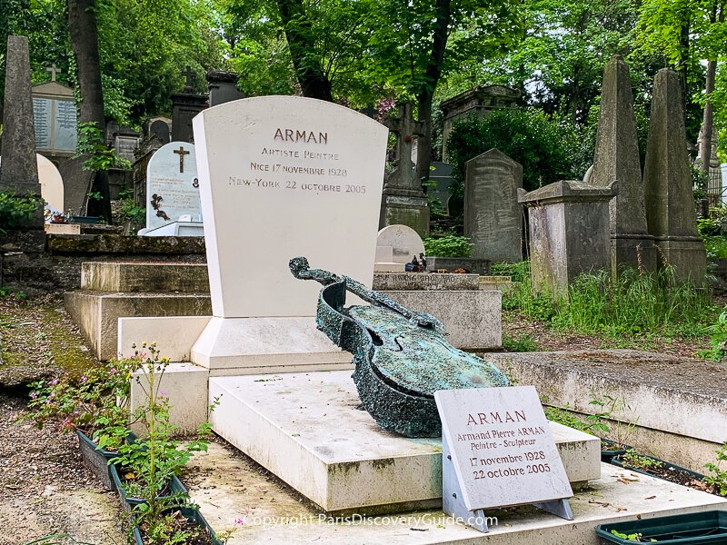 French artist Arman's grave at Pere Lachaise