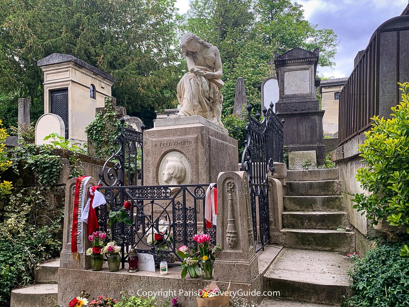 Chopin's grave at Pere Lachaise Cemetery