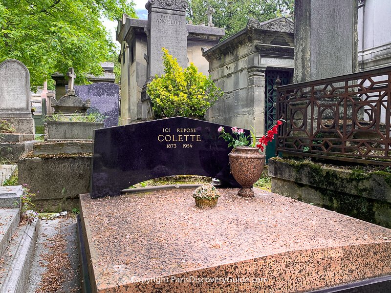 French writer Colette's grave at Pere Lachaise Cemetery  