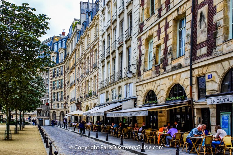 Place Dauphine, one block behind Sainte-Chapelle on Île de la Cité Place Dauphine, one block behind Sainte-Chapelle on Île de la Cité