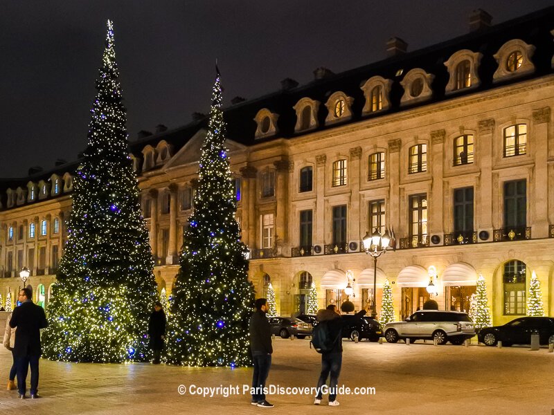 Place Vendome and Le Ritz, Paris at Christmas