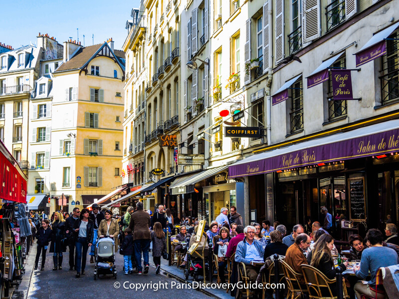 Rue de Buci in the 6th arrondissement - No cars Rue de Buci in the 6th arrondissement - No cars