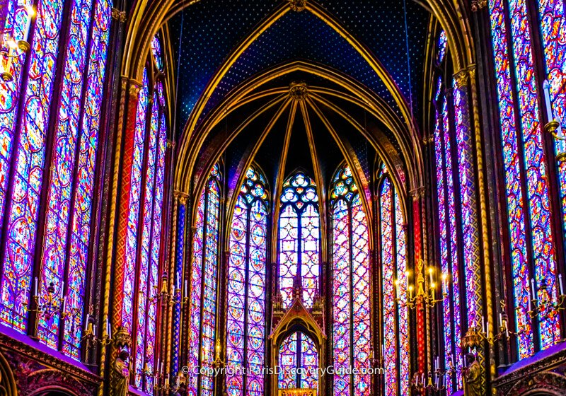 Stained glass windows in Sainte Chapelle