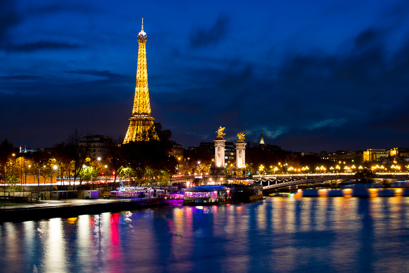 Seine River in Paris at night Seine River in Paris at night